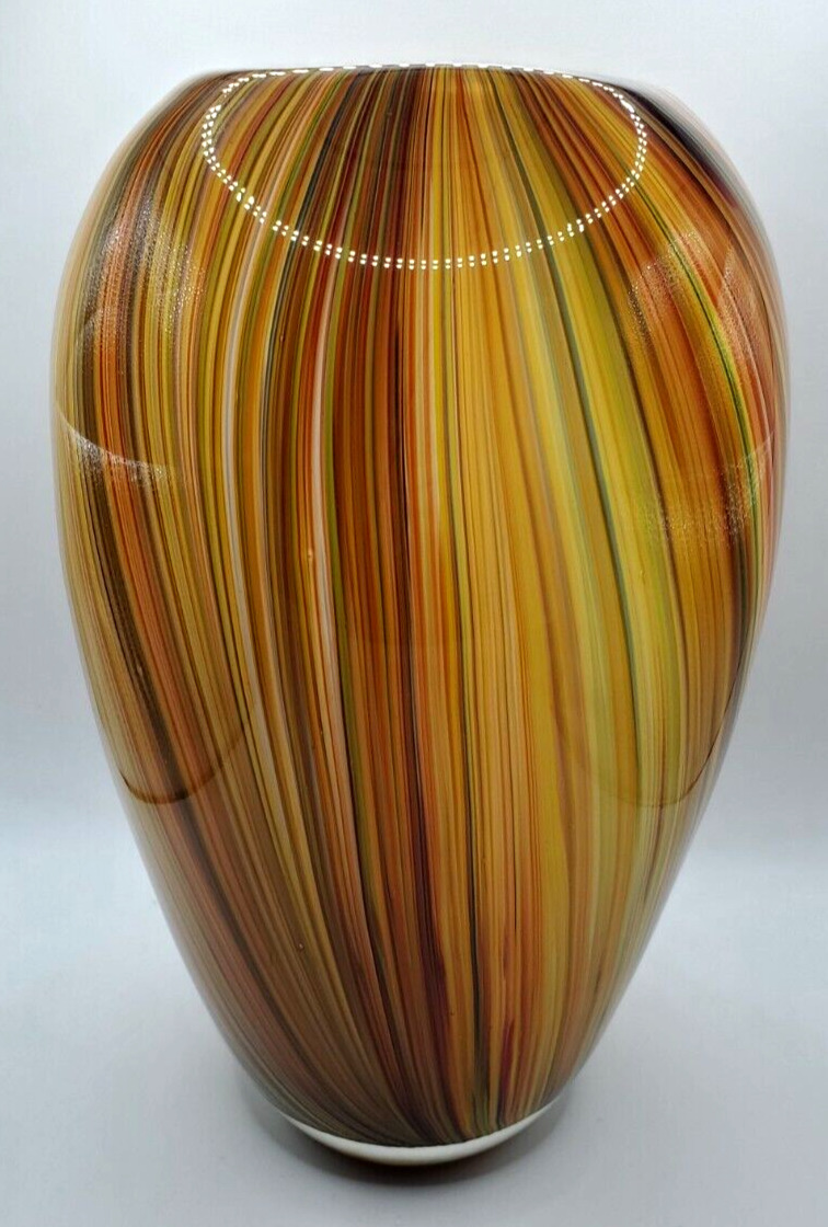 Vintage Teleflora Vase Hand Blown Art Glass Multi Colored Modern Statement Vase