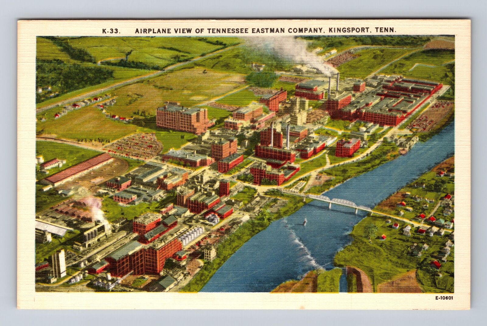 Kingsport TN-Tennessee, Aerial View Eastman Kodak Company Vintage Postcard