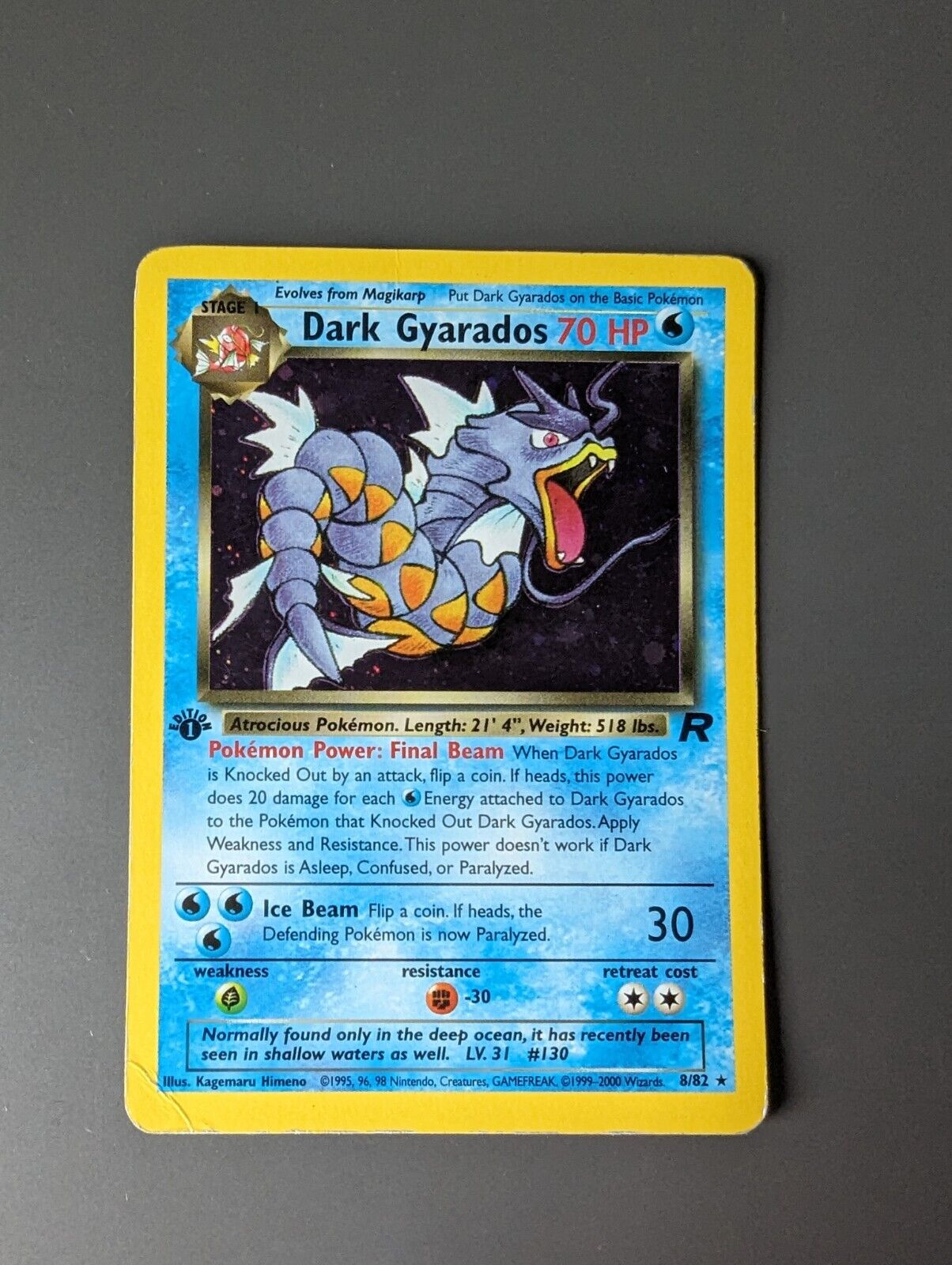Pokemon TCG - Dark Gyarados - Holo Rare 1st Edition - Team Rocket 8/82 