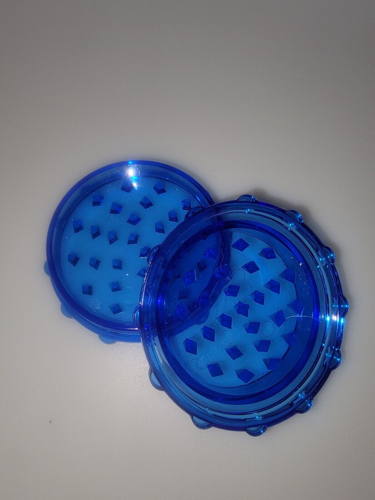 2pc Extra Large 3 inch Plastic Tobacco & Herb Grinder Blue 100mm XL Acrylic
