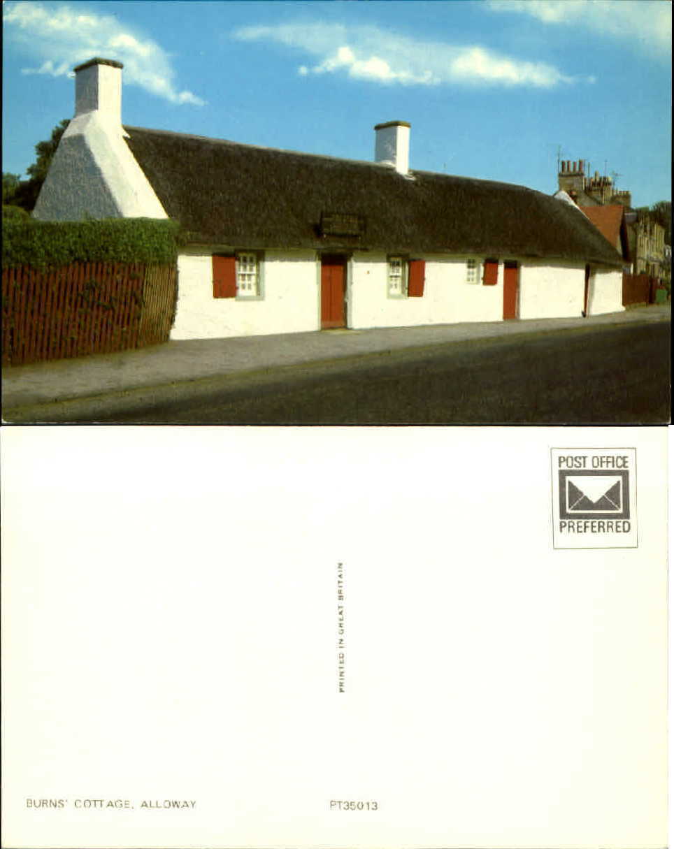 Burns\' Cottage Alloway Ayr Scotland United Kingdom UK unused old postcard