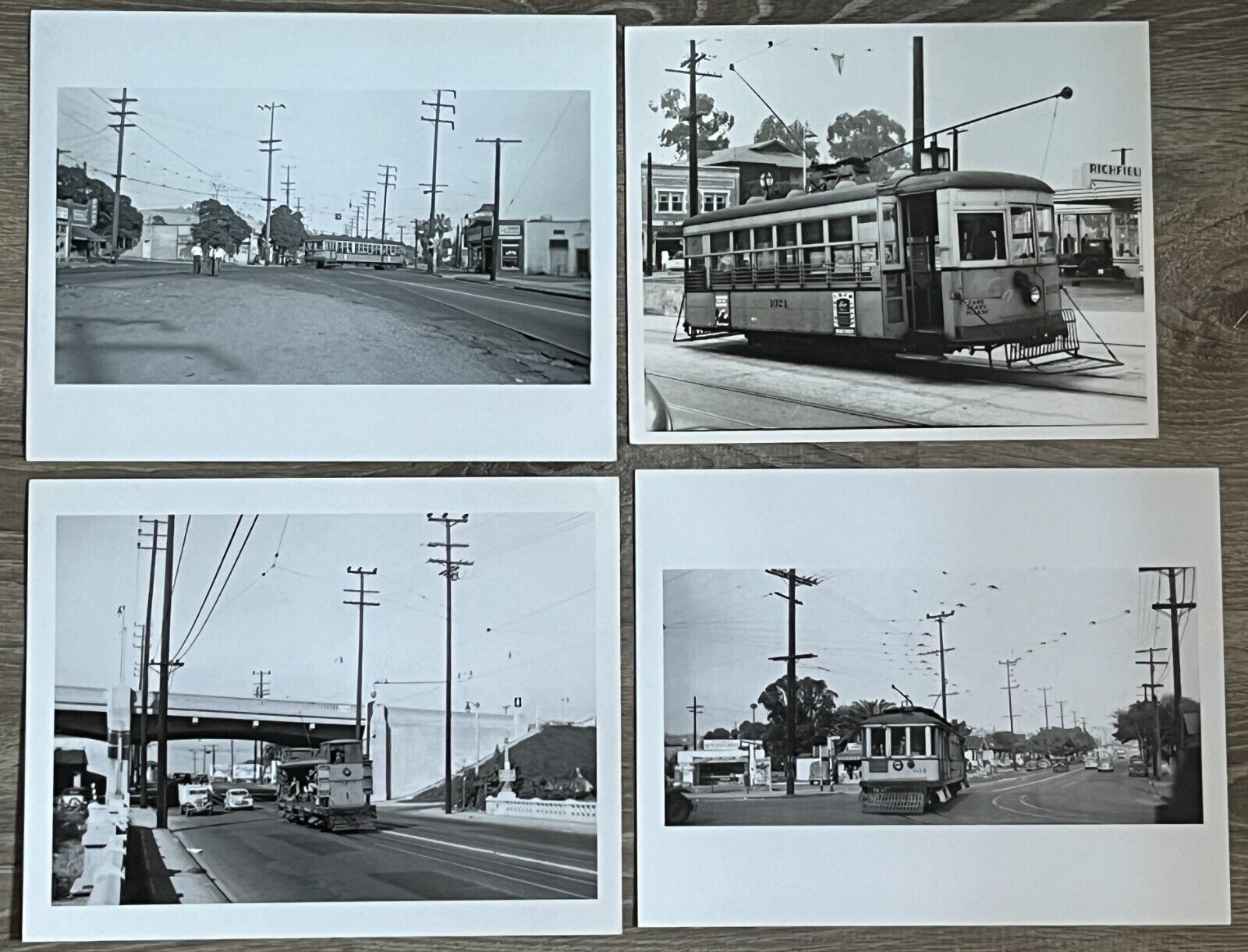 4 Los Angeles Railway B&W Photographic Prints 1945-1950