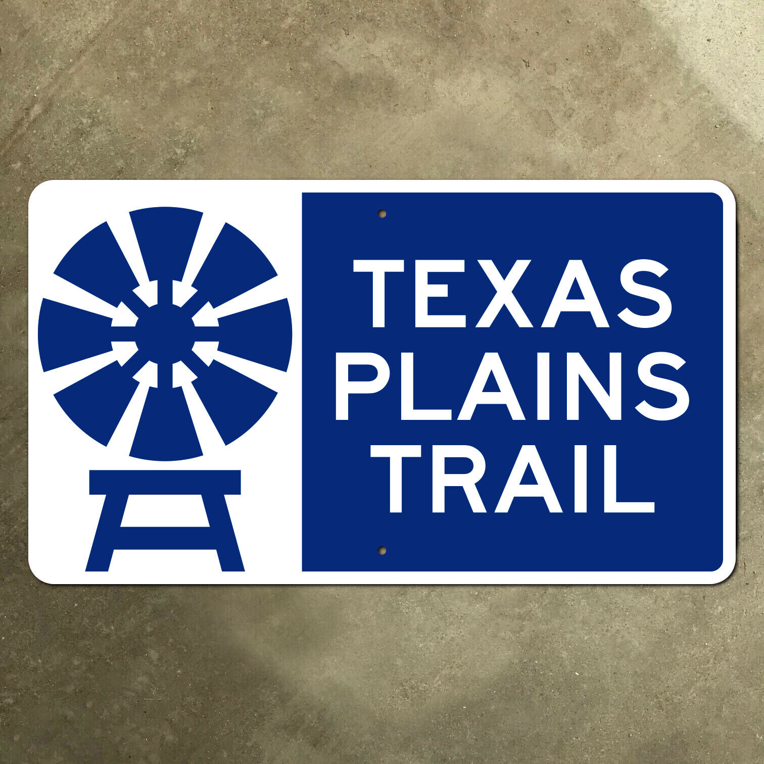 Texas Plains Trail highway road sign scenic route windmill Heritage 1998 21x12