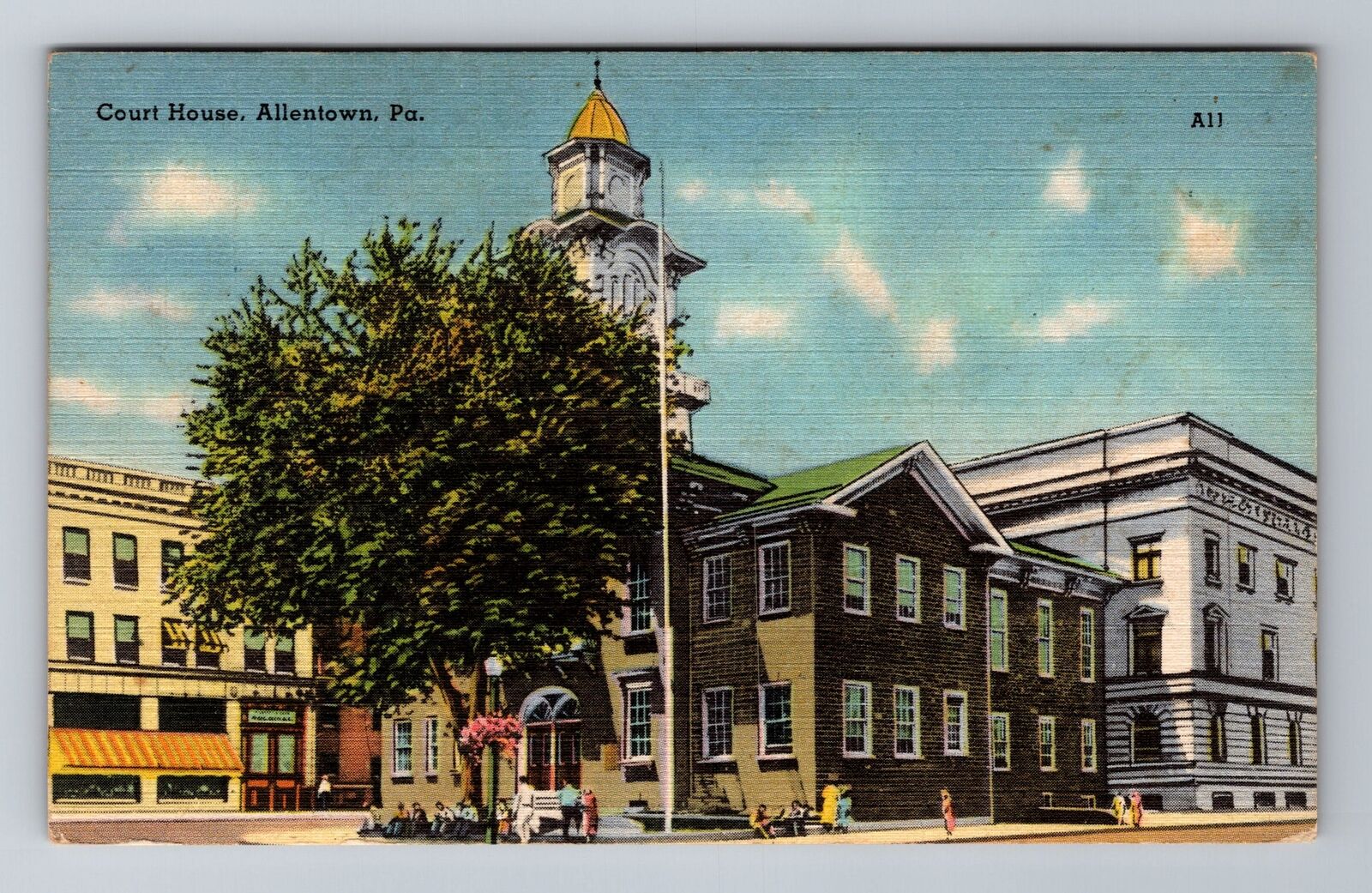 Allentown PA- Pennsylvania, Court House, Antique, Vintage Souvenir Postcard