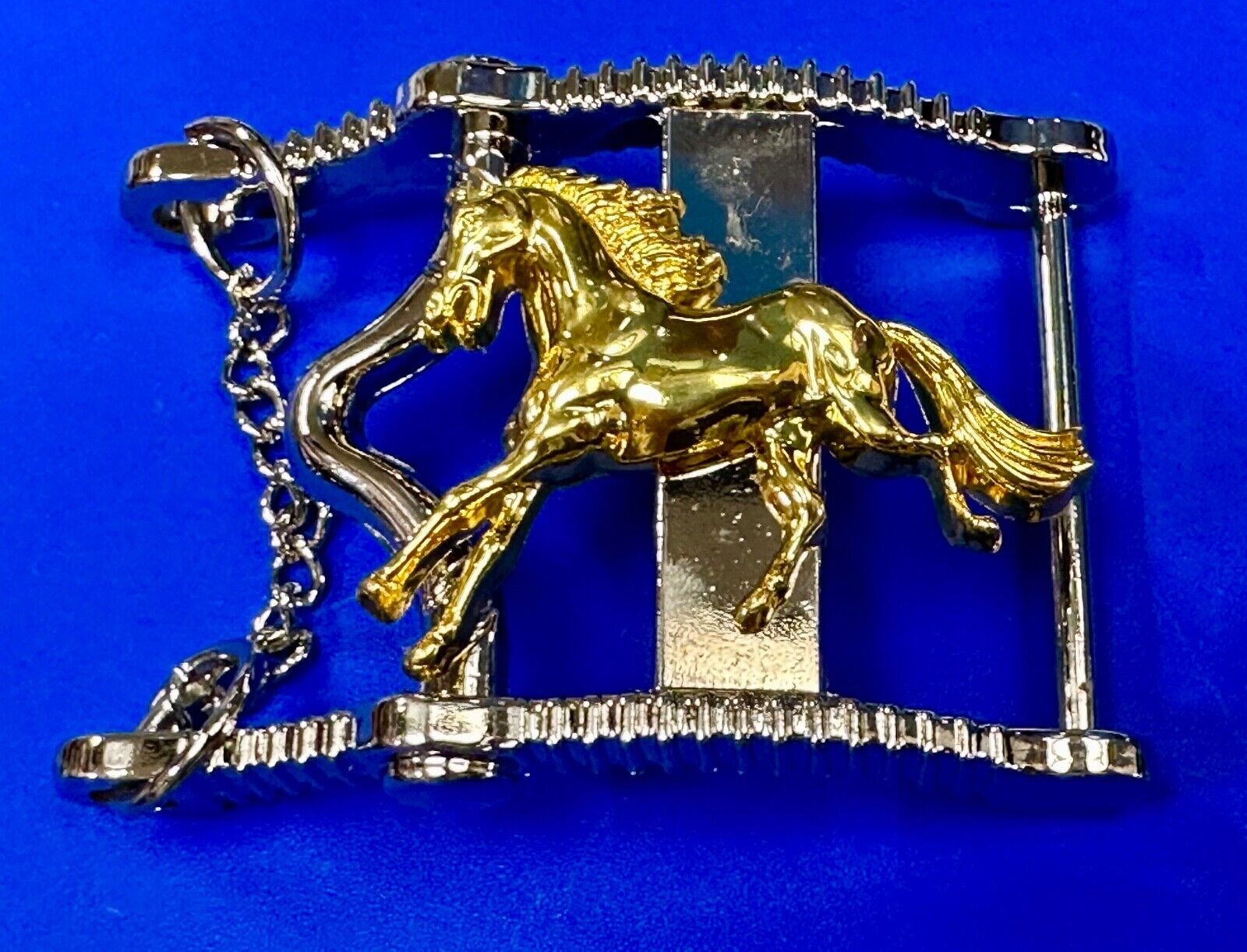 Horse Running Mustang on Horse Bit Handcrafted Western Vintage Belt Buckle