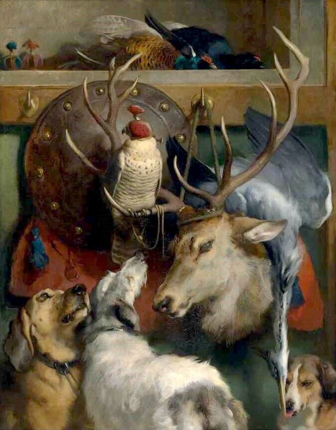 Oil painting Odds-and-Ends-Trophy-for-a-Hall-Sir-Edwin-Landseer-Oil-Painting art