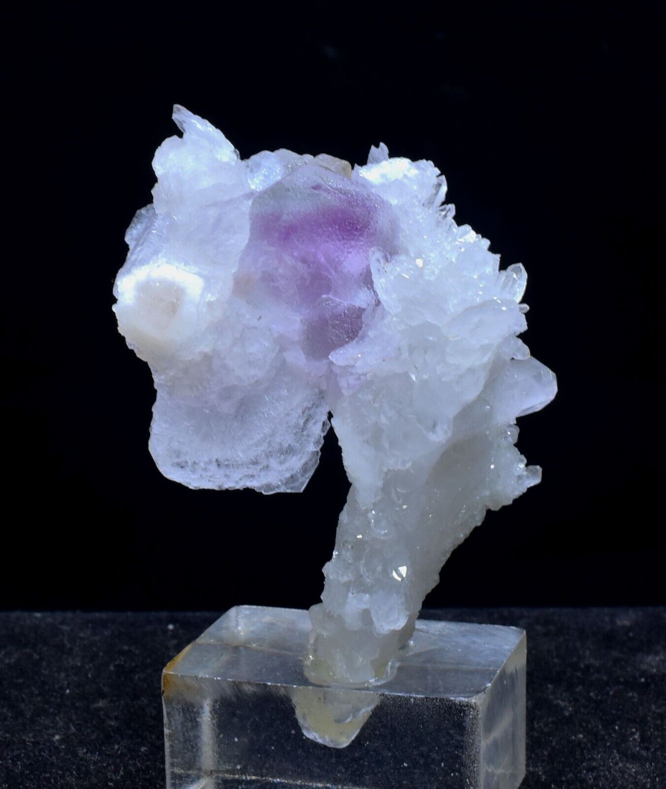 36g Natural Purple Fluorite Octahedral Cube Calcite Crysta Rare Mineral Specimen
