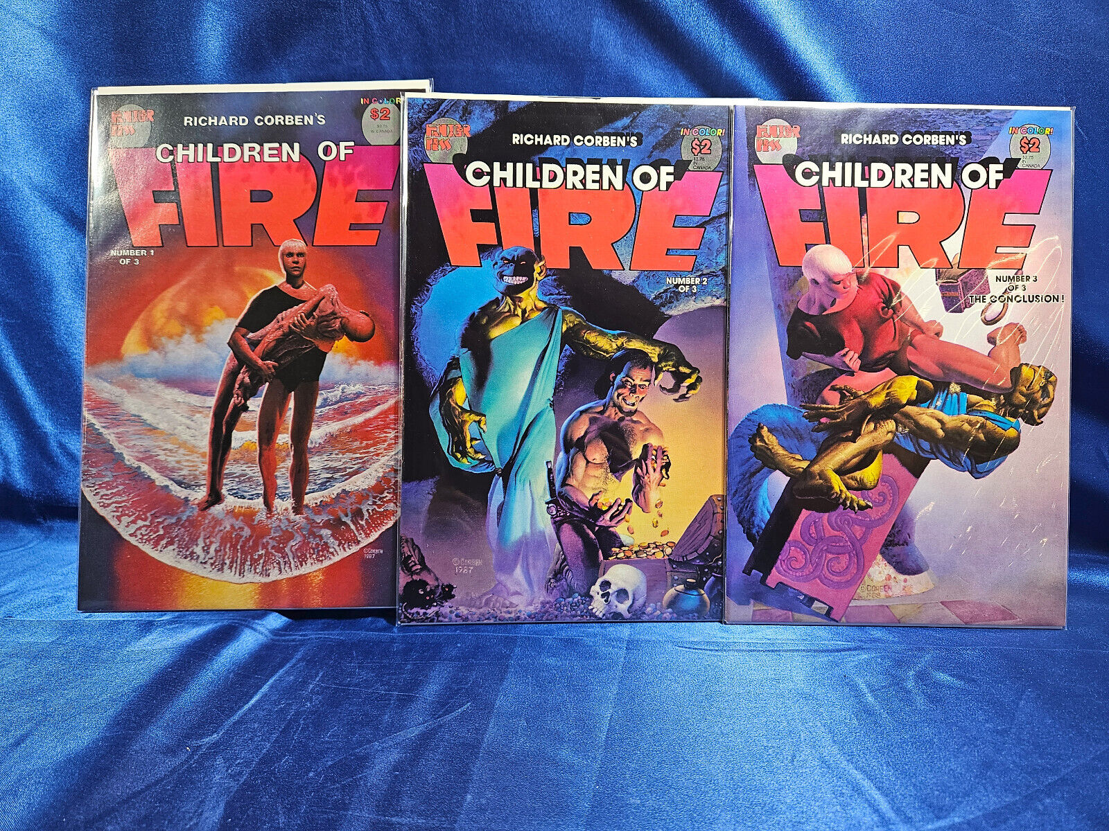 CHILDREN OF FIRE 1-3 (Fantagor 1987) Richard Corben #1 2 3 Complete VF+ 8.5