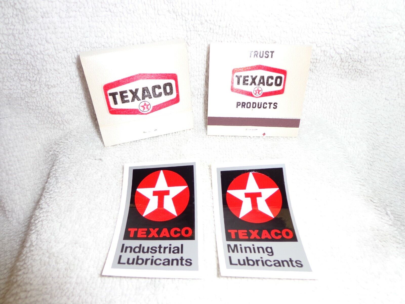 Vintage Texaco Two Unused Matchbooks 2 New Mining and Industrial Decals  