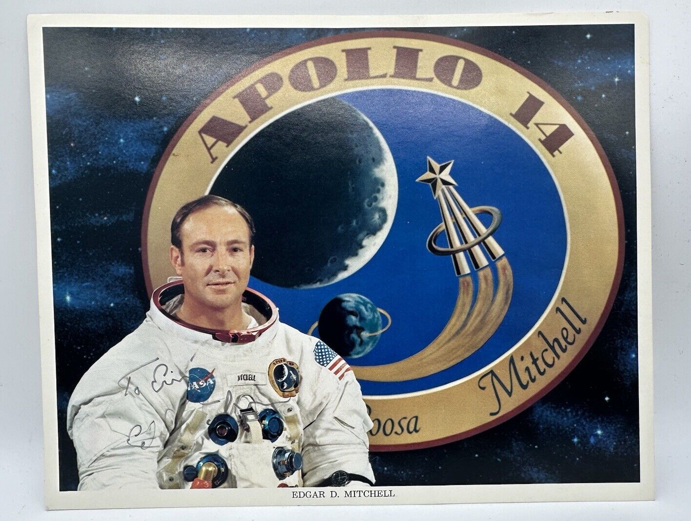 Edgar Mitchell NASA Apollo 14 Astronaut Signed 8x10 Photo No COA TO ERIN