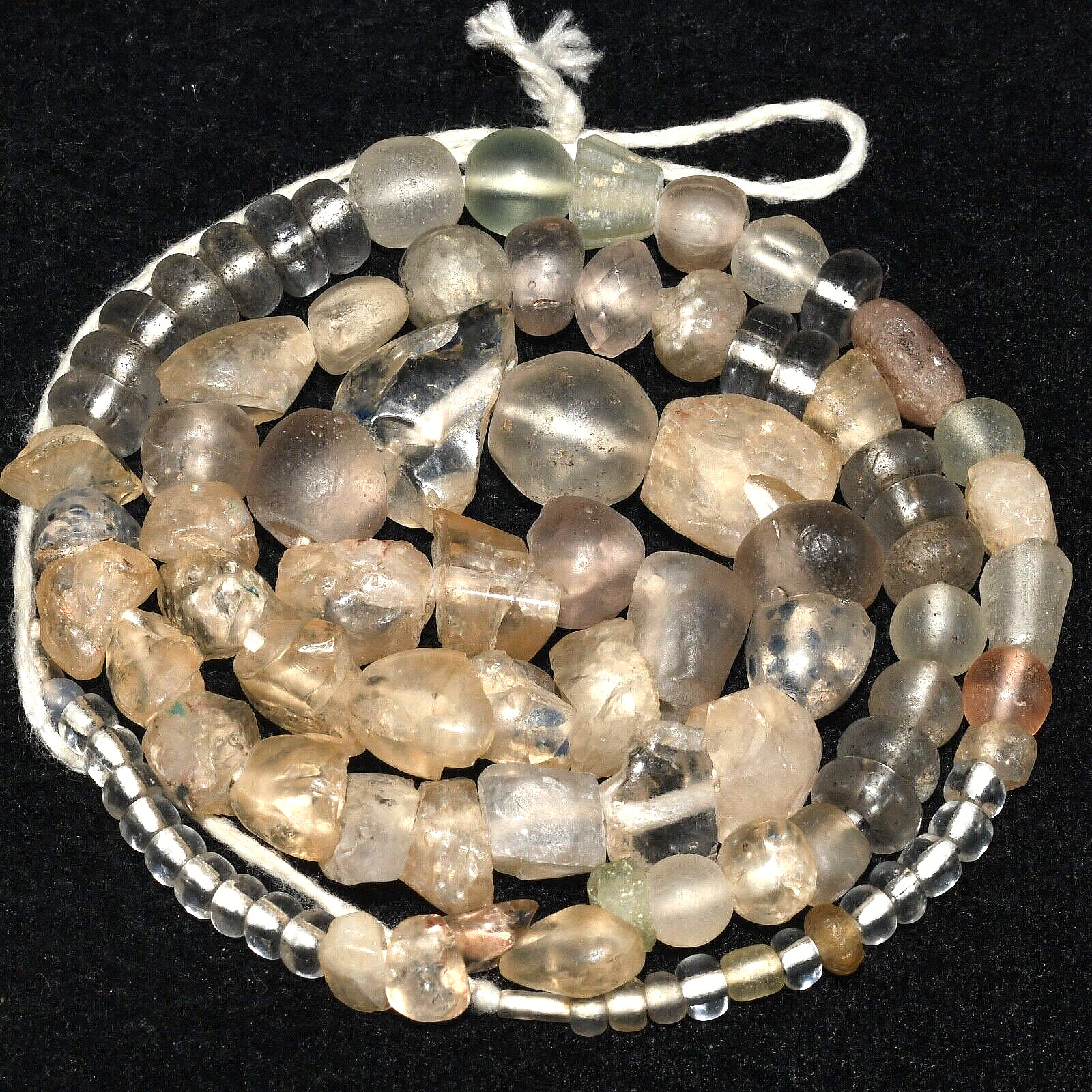 Genuine Ancient Natural Roman Crystal Beads Necklace with Vibrant Colors