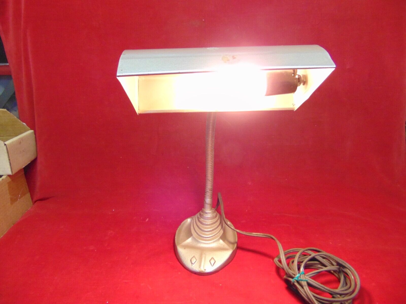 Vintage Fortune Industrial Gooseneck Cast Iron  Desk Lamp