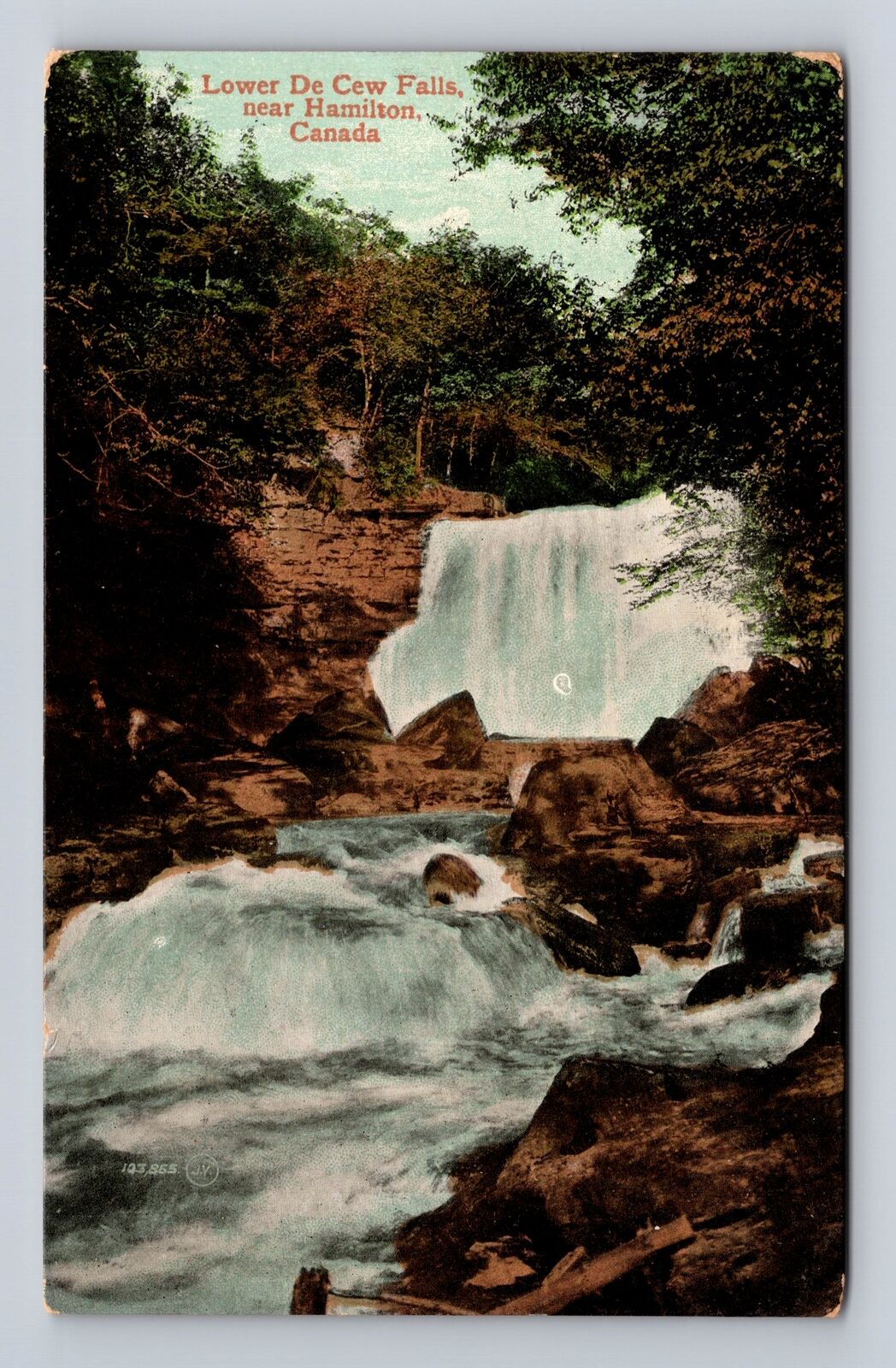 Hamilton Ontario-Canada, Lower De Cew Falls, Antique Vintage c1911 Postcard