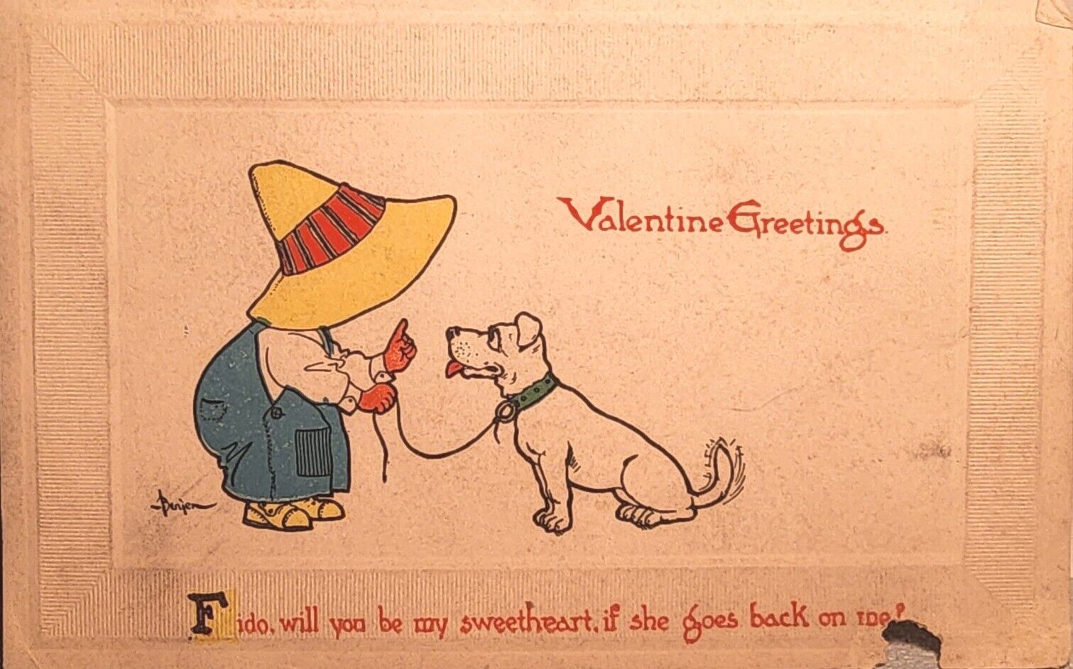 1913 Valentines Day Greetings Postcard \