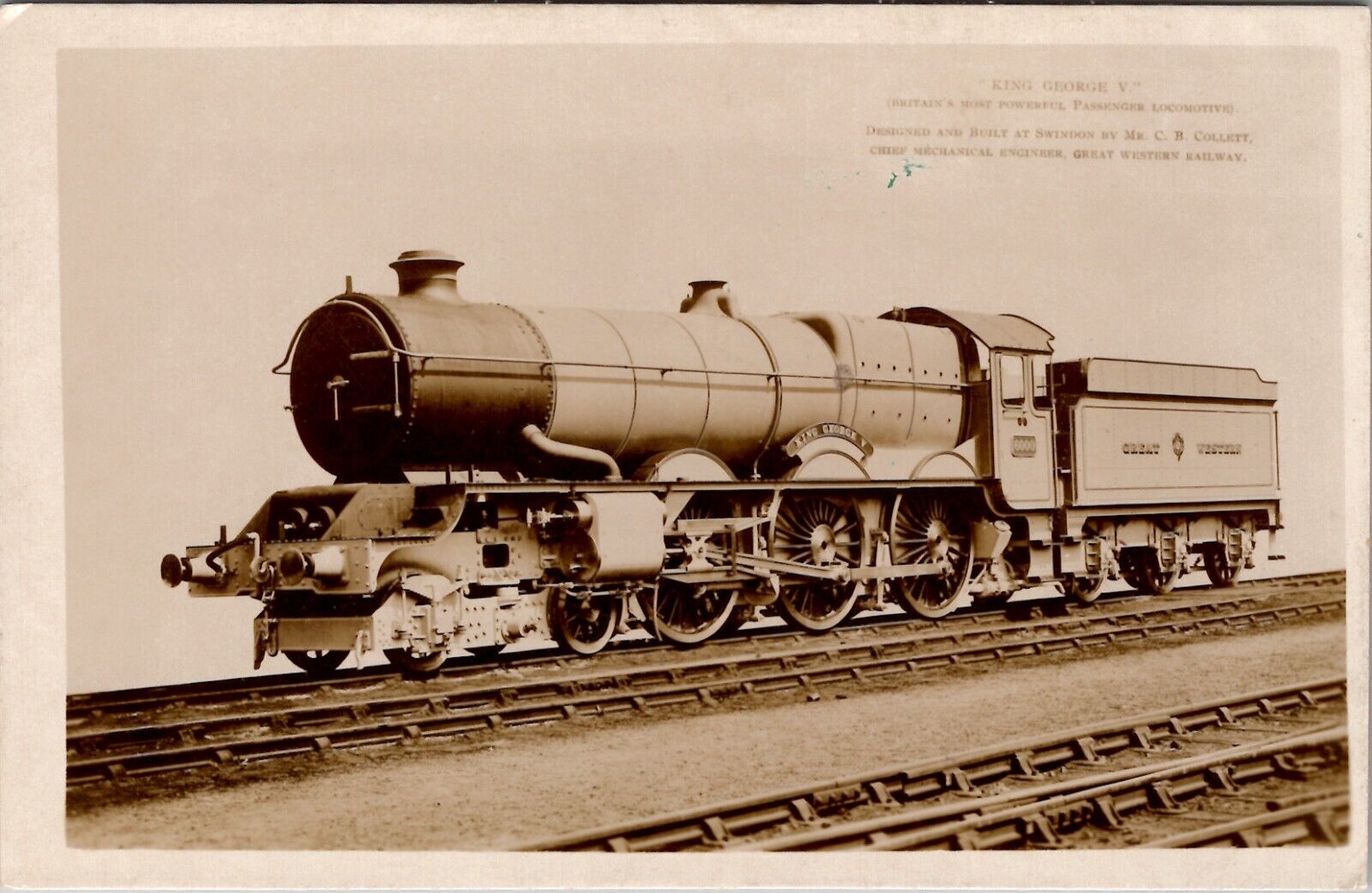 King George V Britain\'s Most Powerful Passenger Locomotive RPPC Postcard Z23