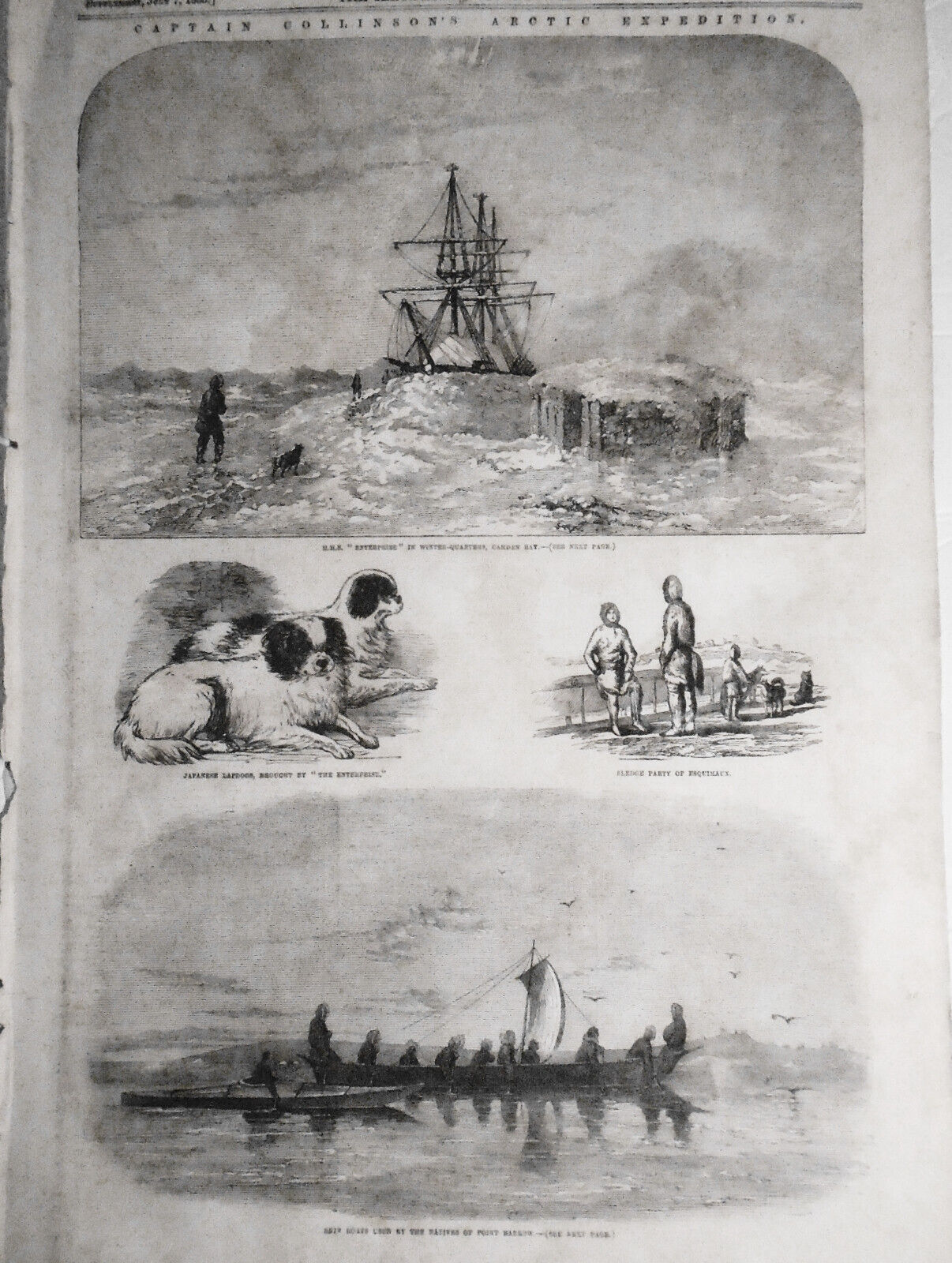 Captain Collinson\'s Arctic Expedition - llustrated London News July 7, 1855