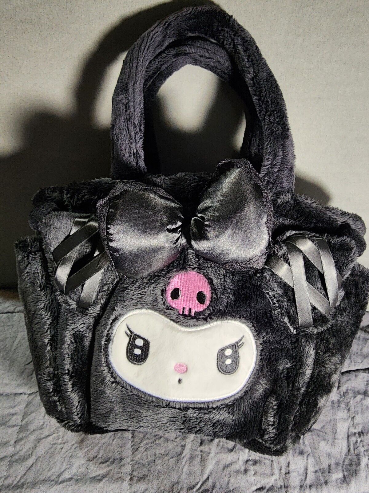 Sanrio KUROMI Black Midnight Lolita Plush Tote Bag New 💕