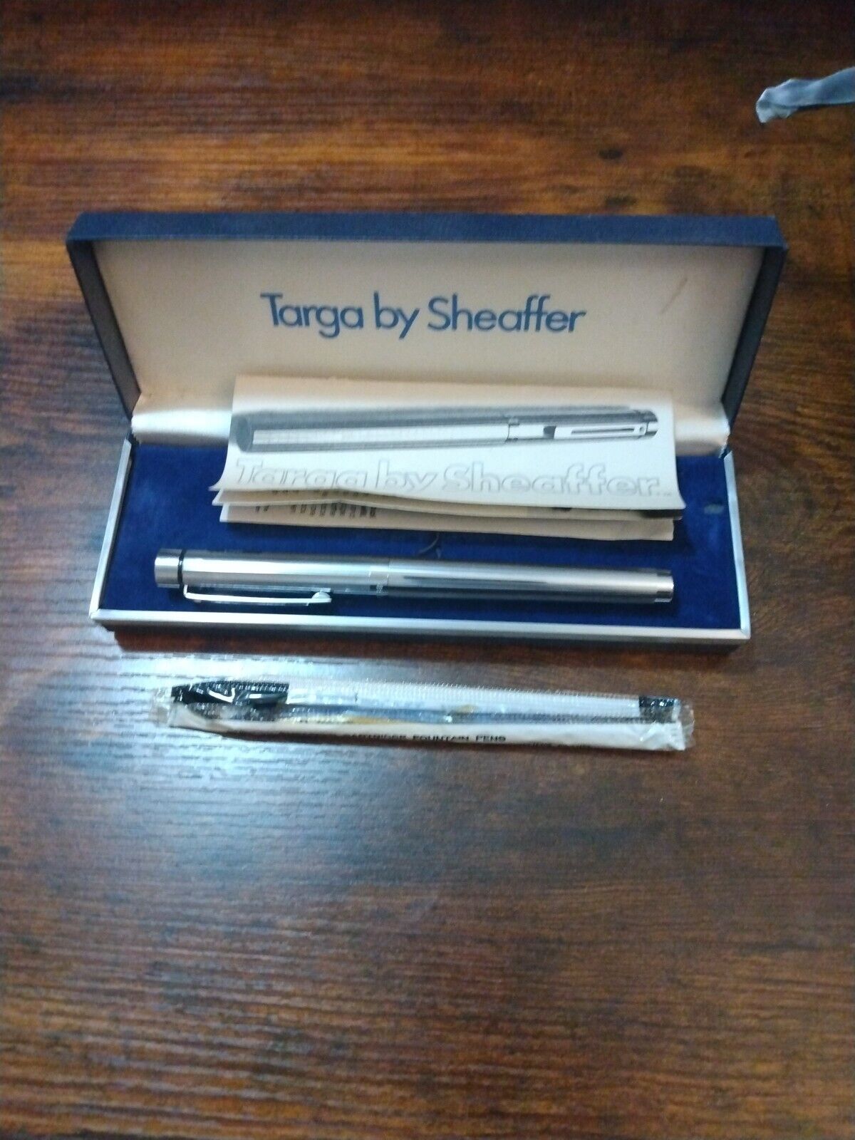 Vintage Targa By Sheaffer Fountain Pen Electroplate Silver New Never Used 