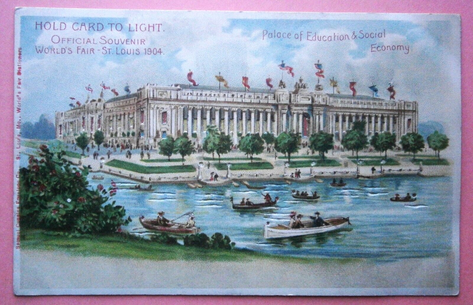 Palace of Education 1904 St. Louis Exposition Hold To Light Postcard