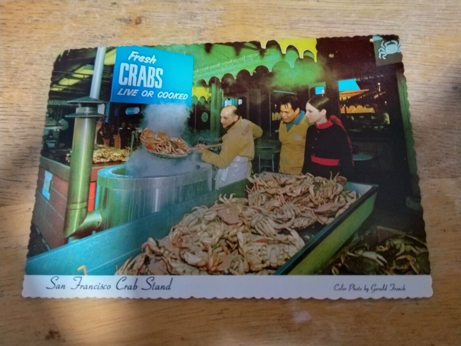 Fisherman\'s Wharf Crab Stand San Francisco California vintage postcard 