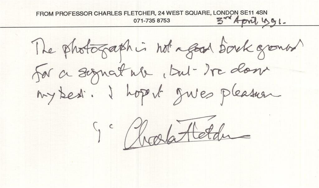 Charles Fletcher- Signed Notecard