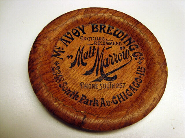 Circa 1910 McAvoy Malt Marrow Coaster, Chicago, Illinois