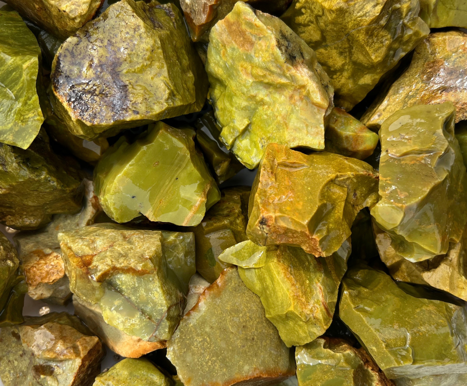 Green Opal - Rough Rocks for Tumbling - Bulk Wholesale 1LB options