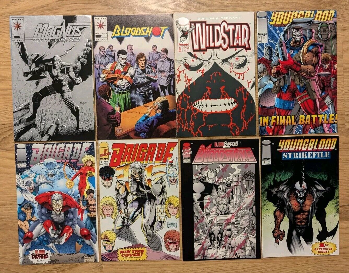 Lot Of 8 Valiant/Image Comics 1990s, Bloodshot, Magnus, Brigade, Wildstar #1s