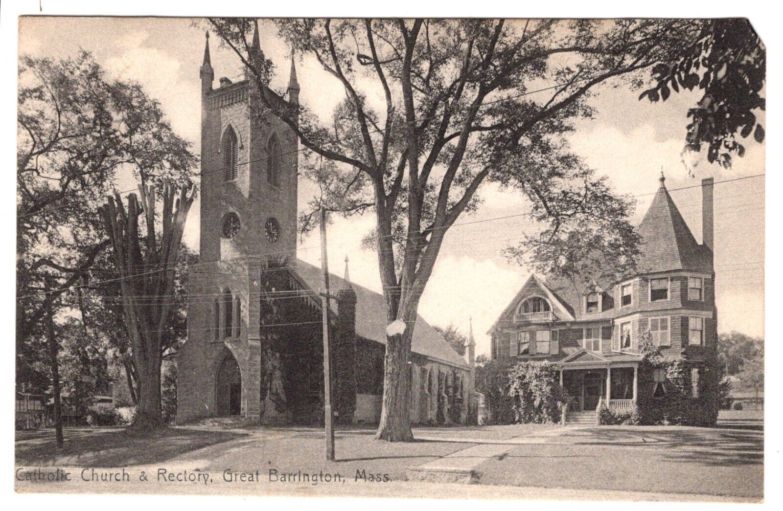 Church & Rectory, Great Barrington,  MA PC  C. early 1900's