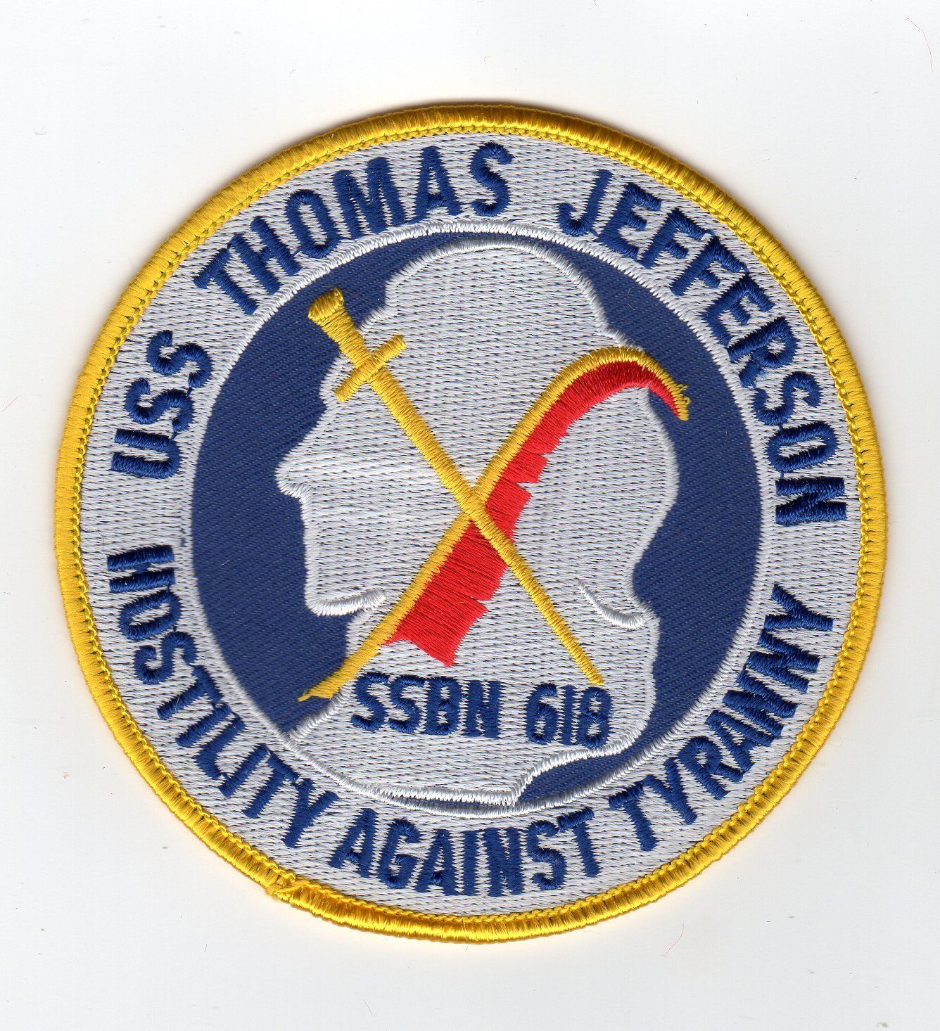 USS Thomas Jefferson SSBN 618 - Crest - Patch - Cat No. B800