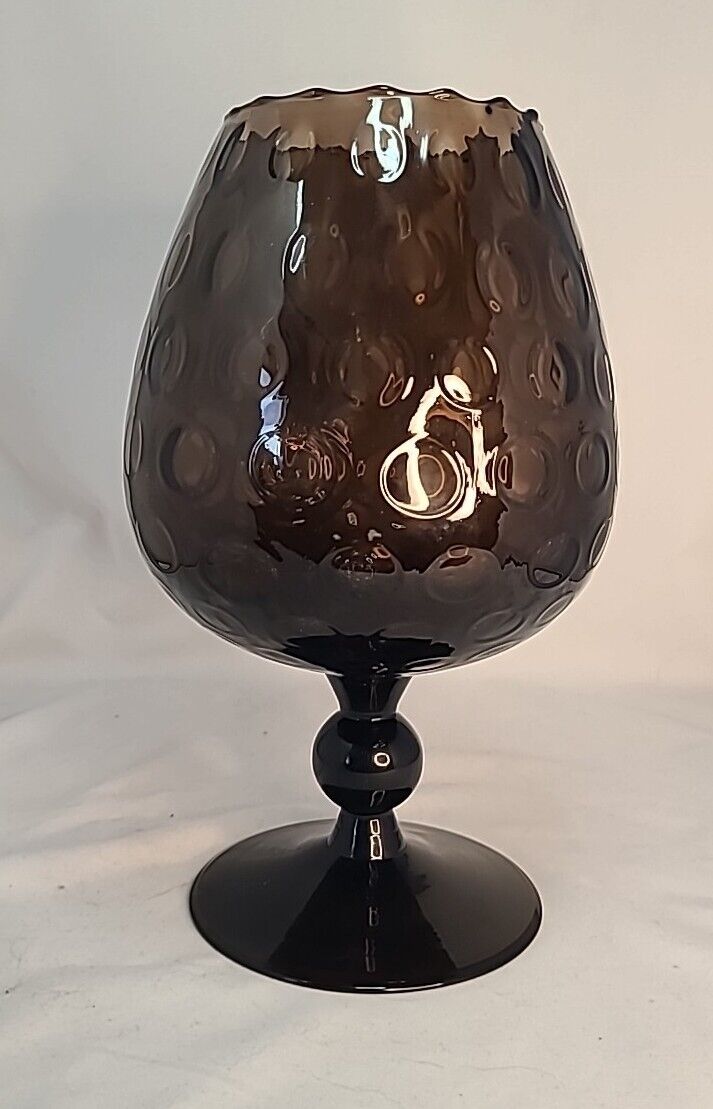 11 In large Vintage Empoli Amethyst/Brown Optic  Brandy  Glass Snifter  Vase