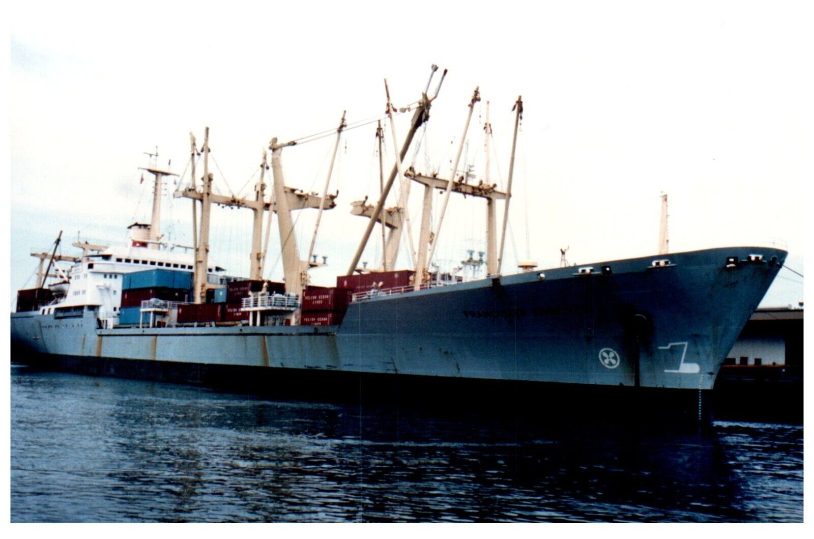 Franciszek Zubrzycki Polish Ocean Lines Cargo Ship Loaded Photo Vintage 4x6\