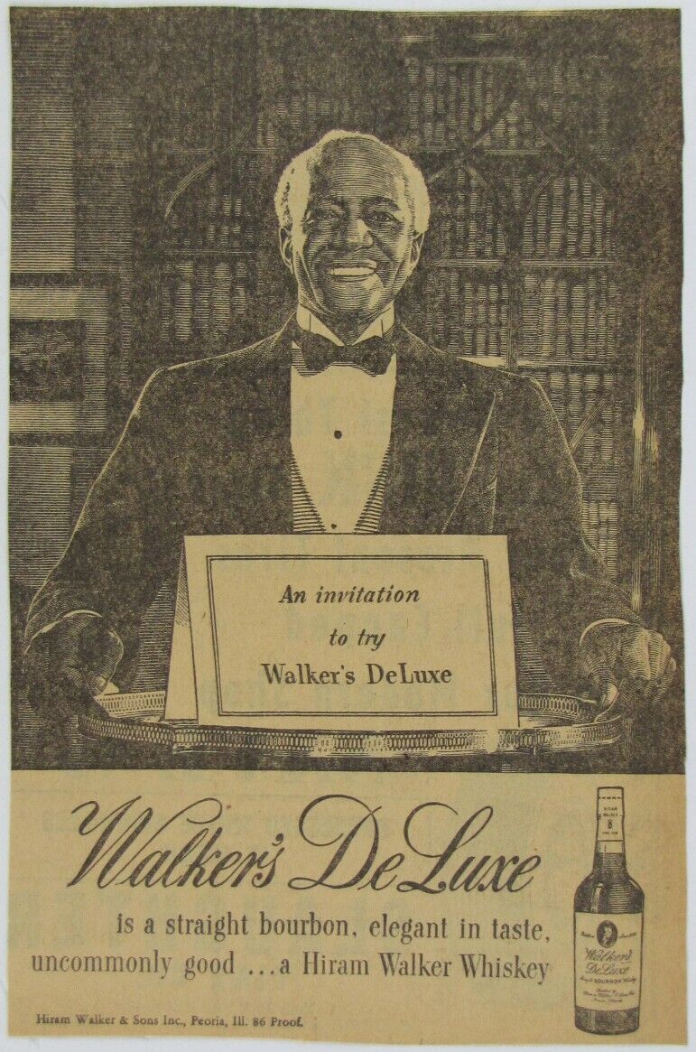 Vintage 1951 WALKER\'S DELUXE Whiskey Bottle Newspaper Print Ad