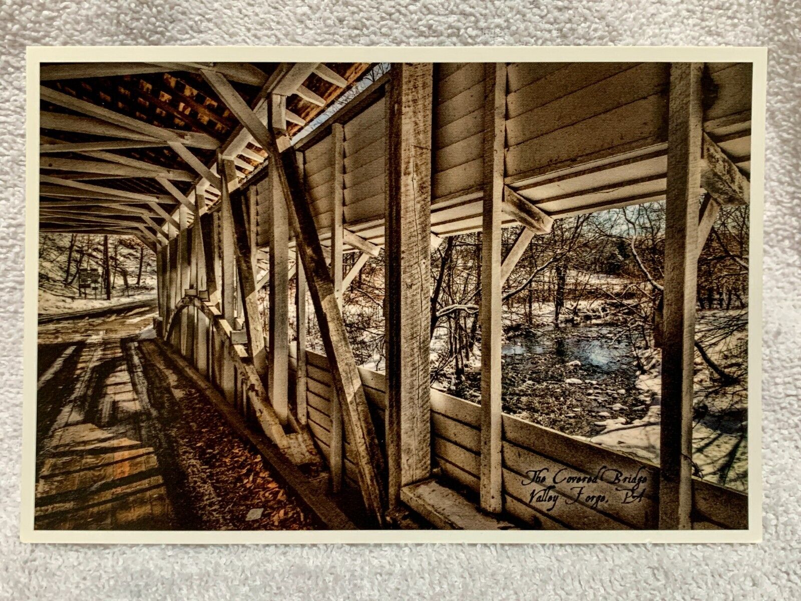 Postcard - Valley Forge Park - Covered Bridge