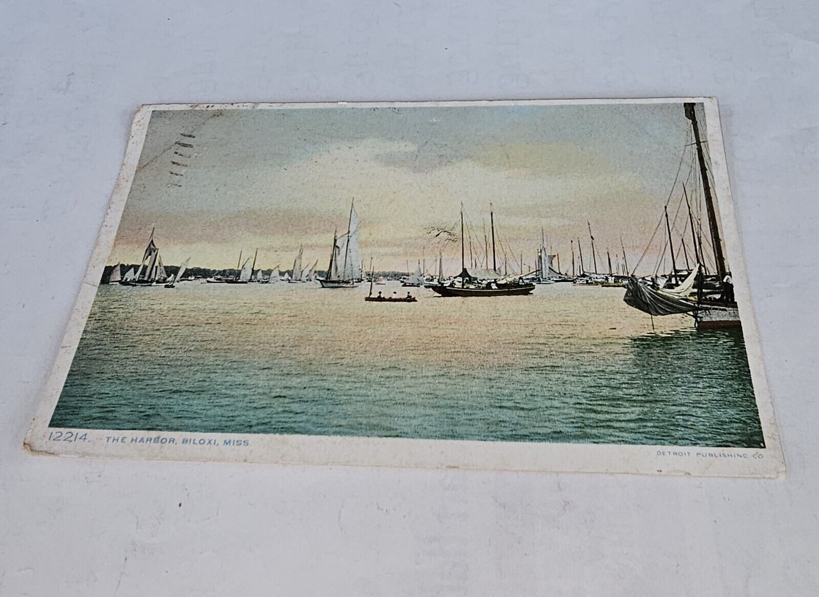 Antique  1911 Color Postcard The harbor Biloxi Miss #135