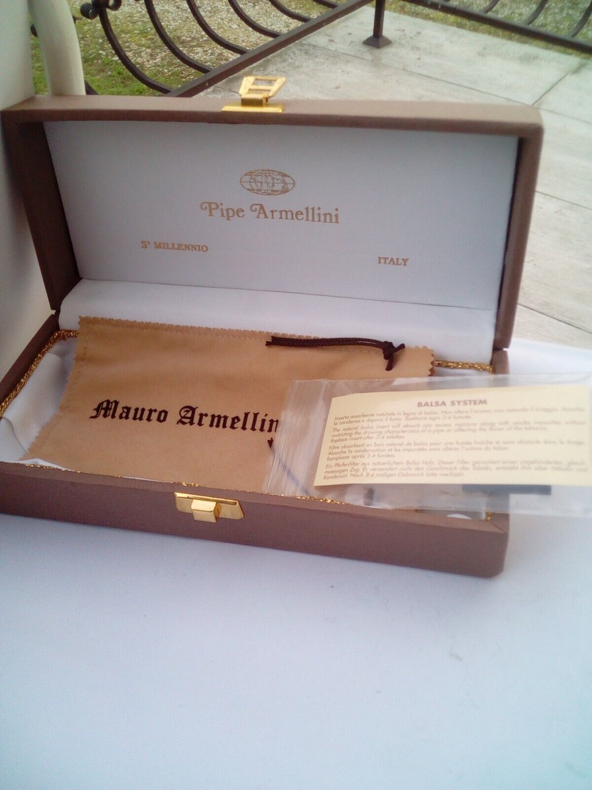 Vintage Mauro Armellini Pipe Box+Case+Balsa system, ITALY