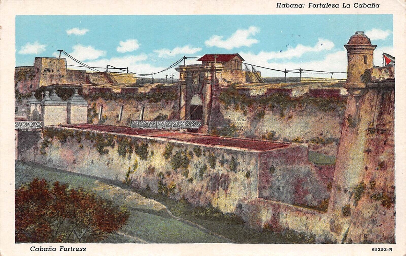Habana Fortaleza la Cabana Cabana Fortress 1953 Postcard 4877