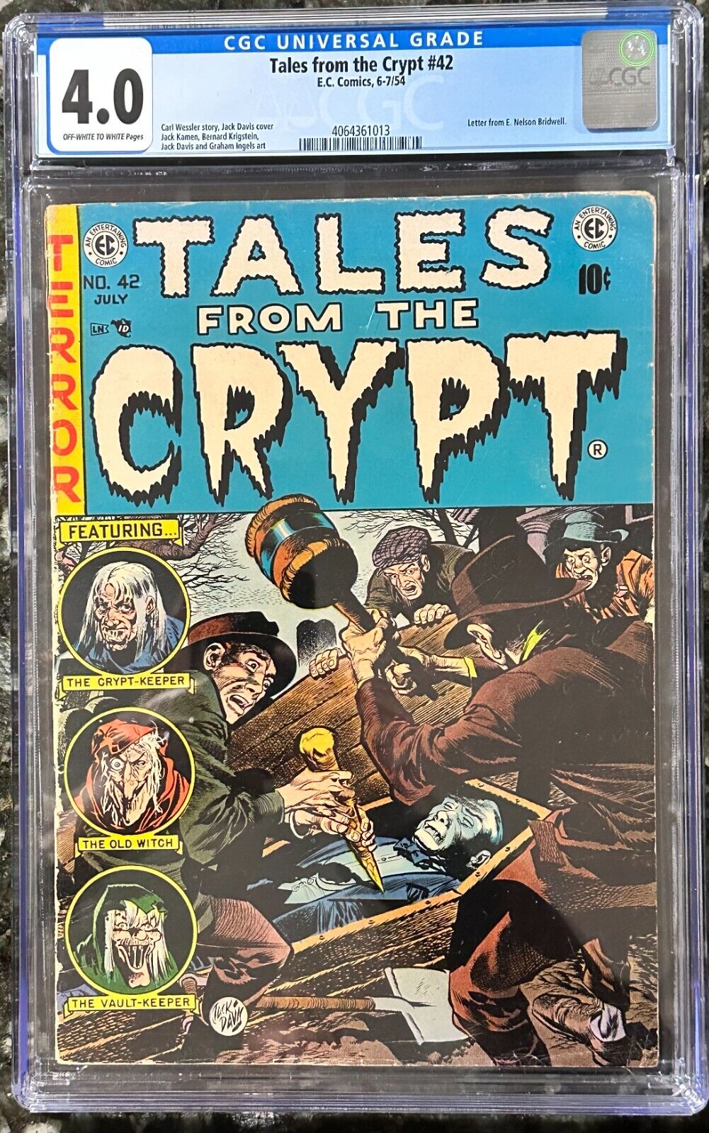 Tales From The Crypt #42  ~ CGC Grade 4.0 ~ 1954 Comic Book