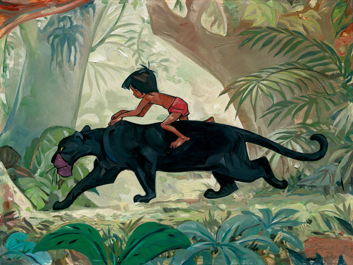 Jungle Book Disney Fine Art Jim Salvati Signed Lt Ed 195 Canvas Jungle Guardian