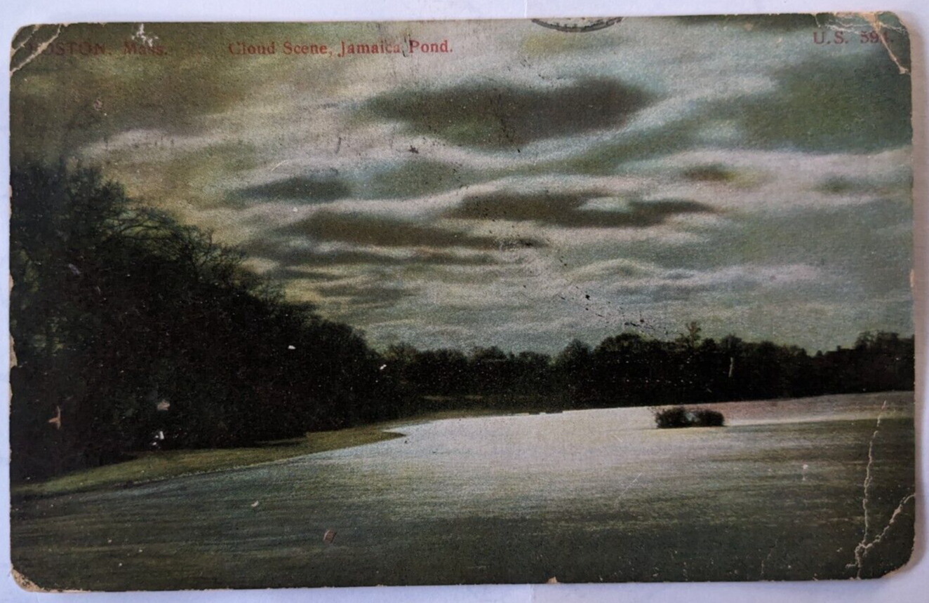 Boston, Massachusetts MA - Cloud Scene at Jamaica Pond - Vintage Postcard c1908