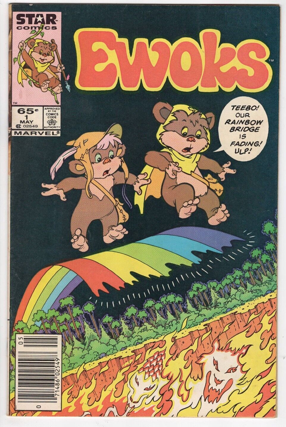 Marvel Comics Ewoks #1 (1985) Star Wars Endor Wookie Teebo Wicket Kneesaa