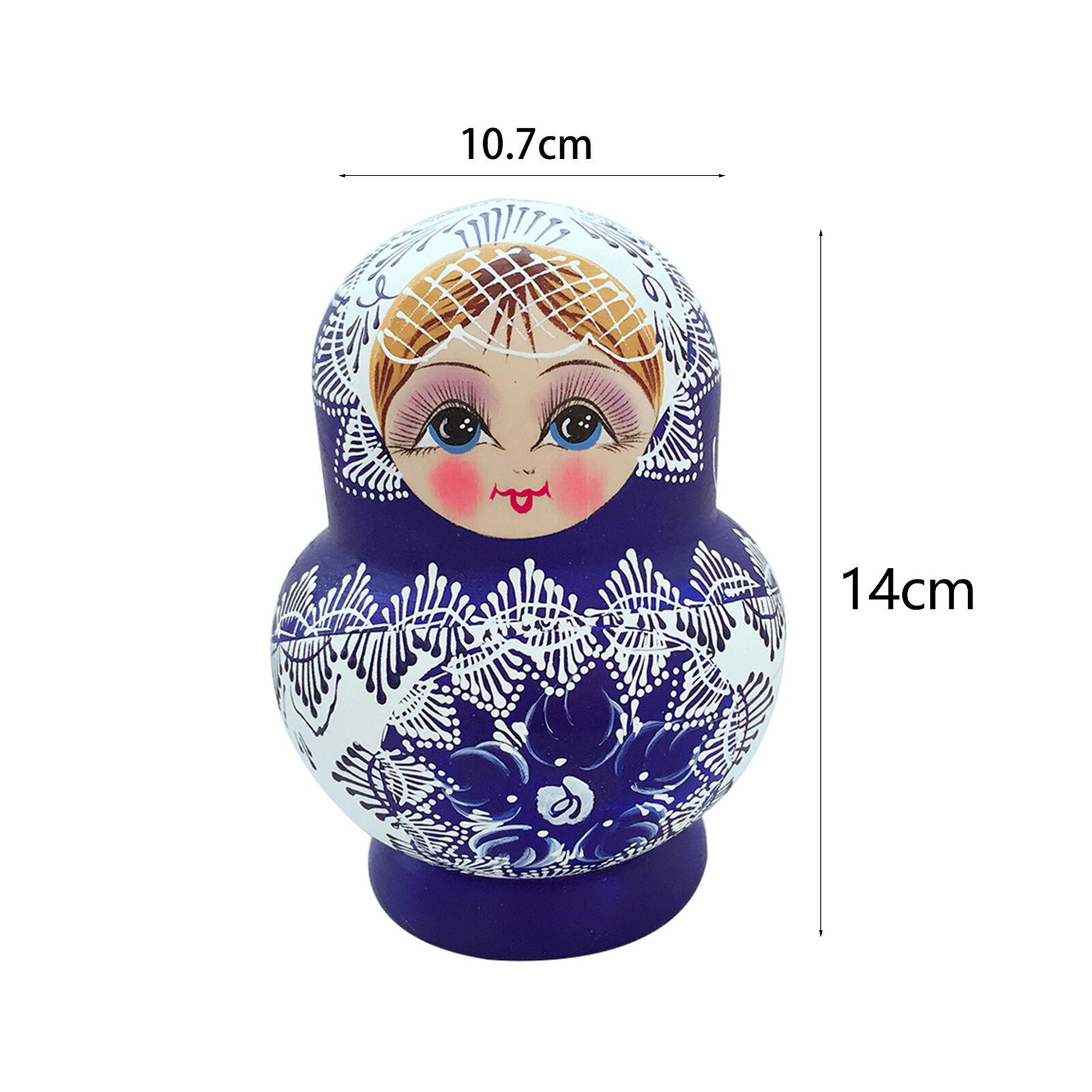 10Pcs/Set Russian Nesting Dolls Matryoshka Wooden Handmade Toy Craft Decor st