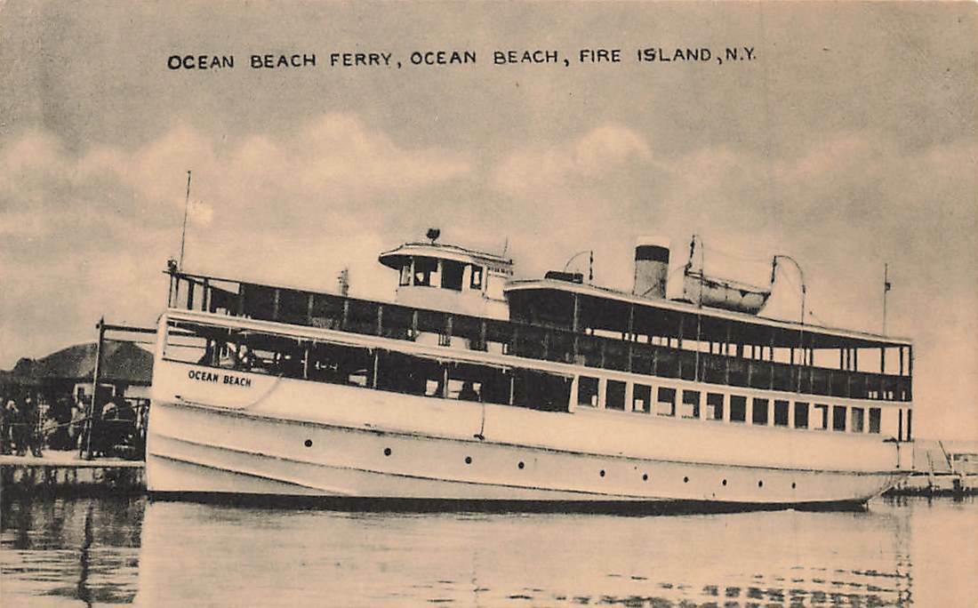 Fire Island Ocean Beach Ferry Tomlin NY Vintage P230