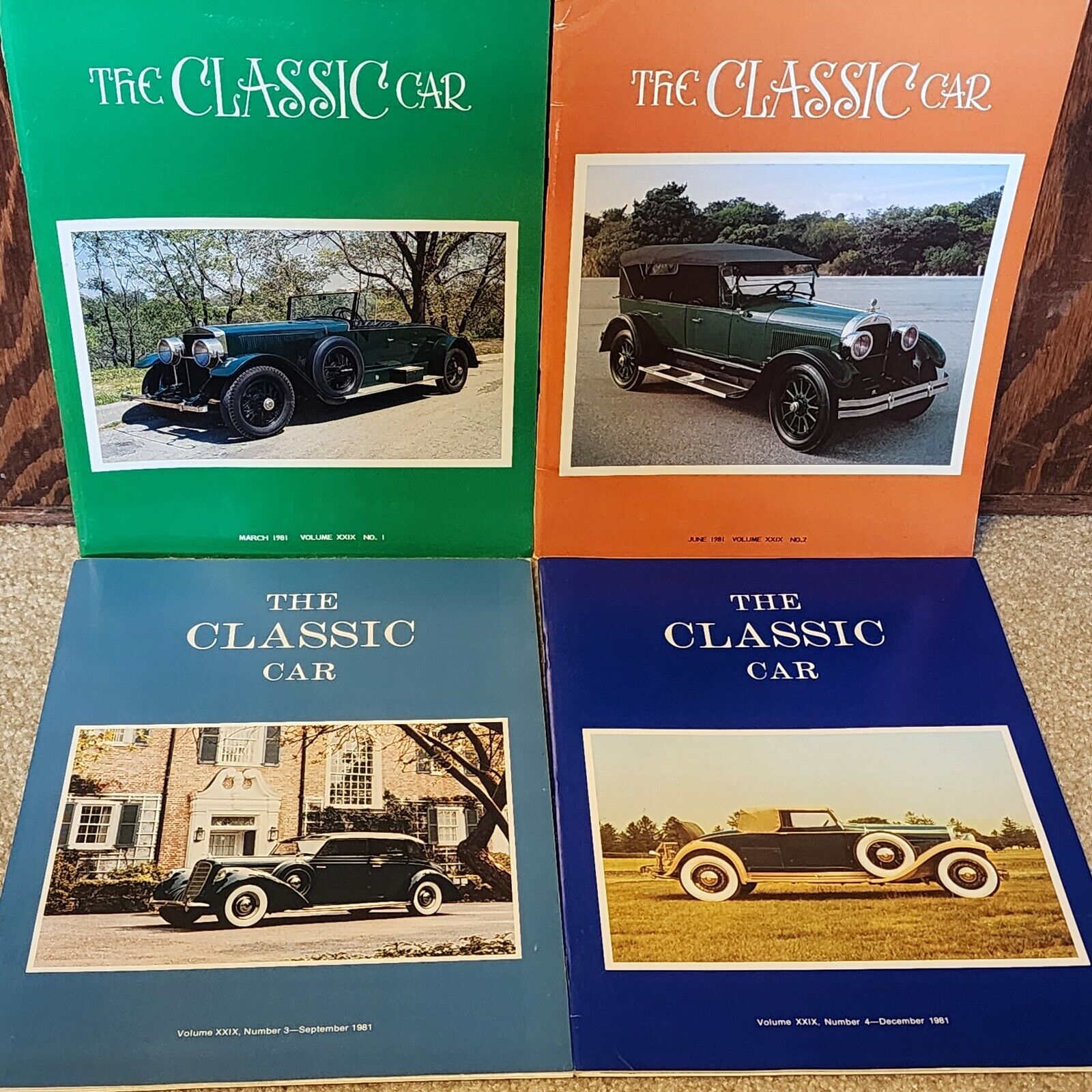 1981 The Classic Car Magazine 4 Issues Full Year Lot Car Club America Antique