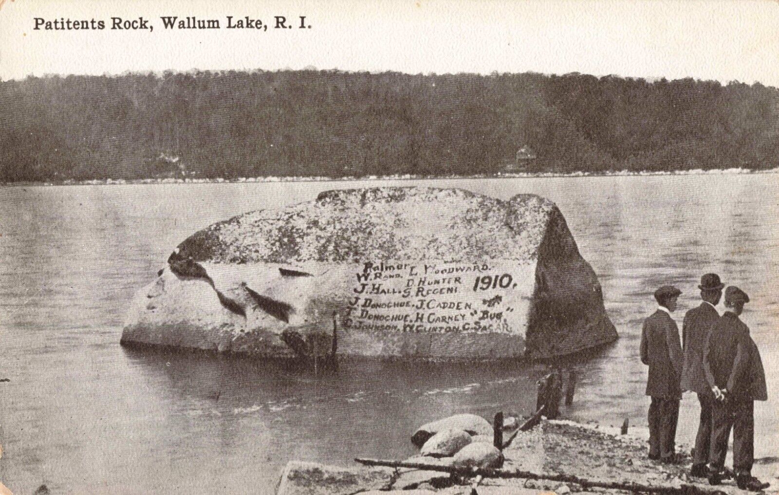 Patients Rock Wallum Lake Burrillville Rhode Island RI c1910 Postcard