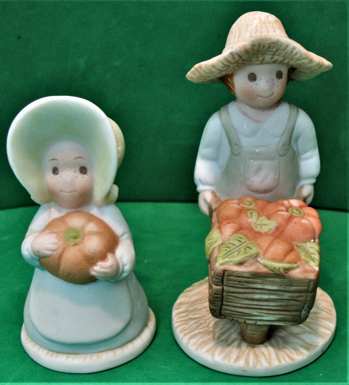 Lot of 2 Bountiful Harvest Circle of Friends by Masterpiece Porcelain Figurines