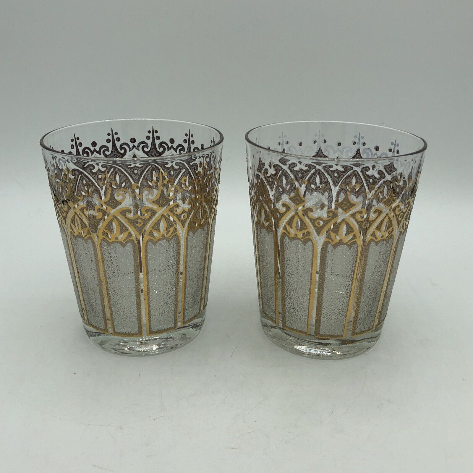 MCM Drink Glasses By Washington Glass Set Of 2 Mid Century Vintage 1960s