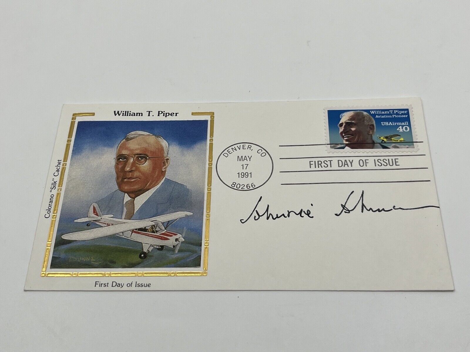 Johnnie Johnson WWII British Ace Signed Autograph First Day Cover PSA DNA *34