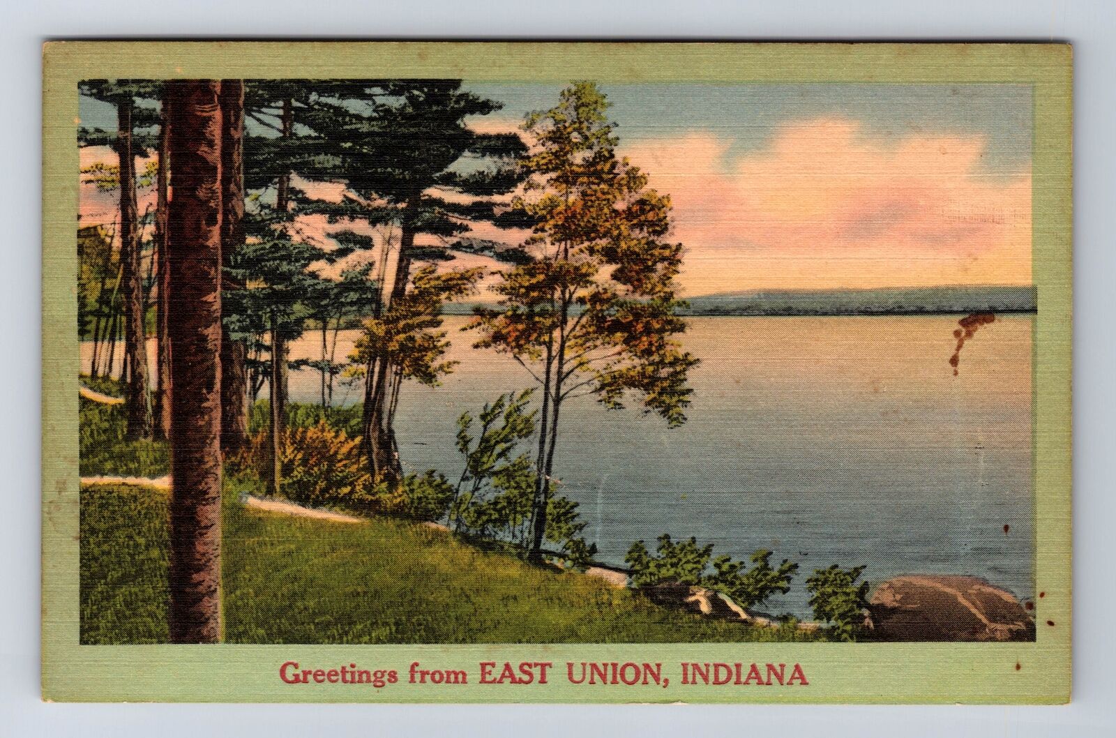 East Union IN-Indiana, General Greetings Lake Area, Antique, Vintage Postcard