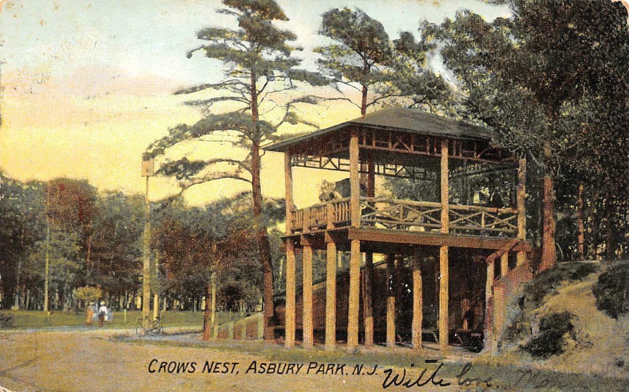 ASBURY PARK New Jersey NJ   CROWS NEST Park~Treehouse Pavilion  ca1910s Postcard
